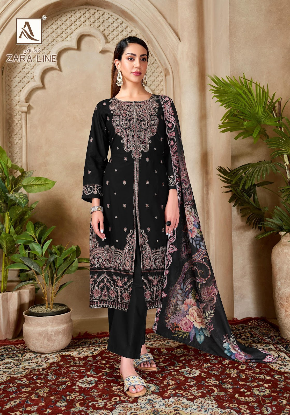 Zara Line Alok Cotton Cambric Karachi Salwar Suits Wholesale Rate