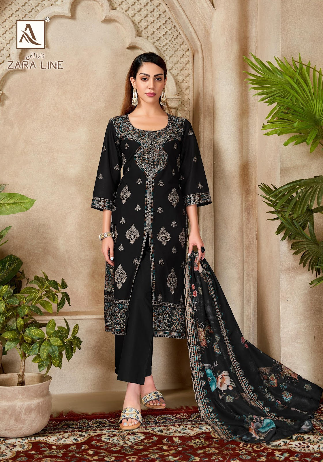 Zara Line Alok Cotton Cambric Karachi Salwar Suits Wholesale Rate