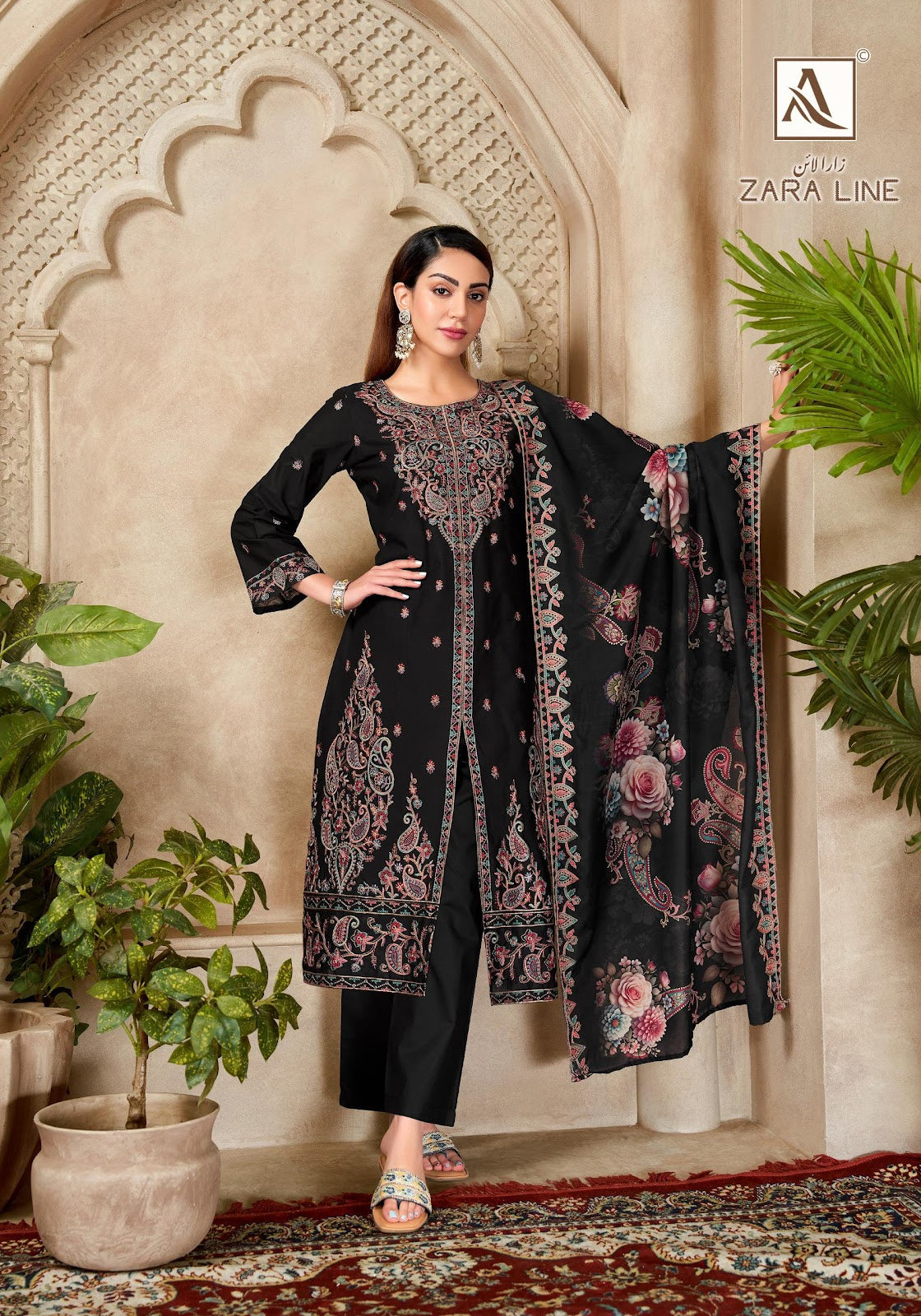 Zara Line Alok Cotton Cambric Karachi Salwar Suits Wholesale Rate