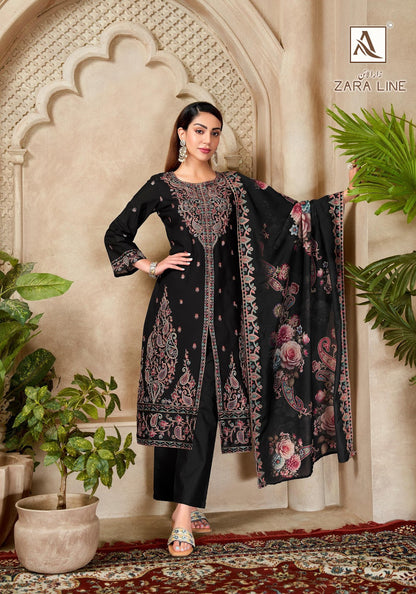 Zara Line Alok Cotton Cambric Karachi Salwar Suits Wholesale Rate