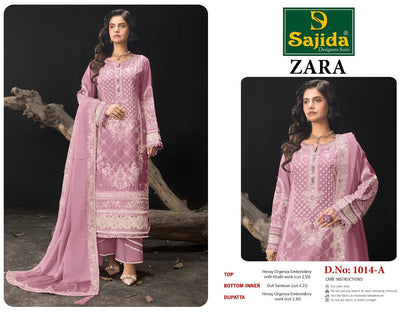 Zara Sajida Organza Pakistani Salwar Suits Wholesaler Gujarat