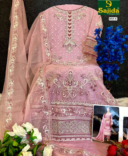 Zara Sajida Organza Pakistani Salwar Suits Wholesaler Gujarat