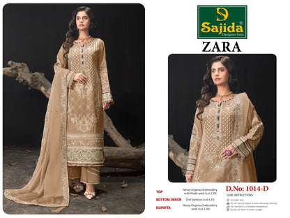 Zara Sajida Organza Pakistani Salwar Suits Wholesaler Gujarat
