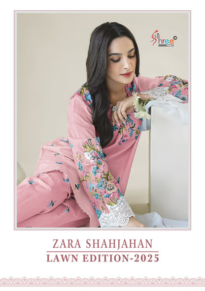 Zara Shahjahan Lawn Edition 2025 Shree Fabs Cotton Pakistani Patch Work Suits Supplier Gujarat
