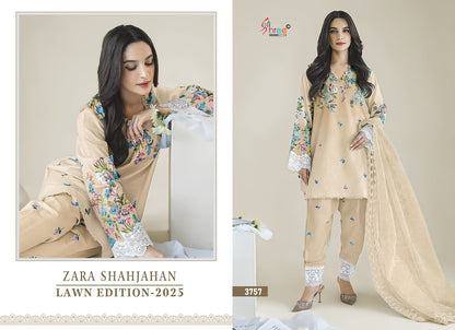 Zara Shahjahan Lawn Edition 2025 Shree Fabs Cotton Pakistani Patch Work Suits Supplier Gujarat