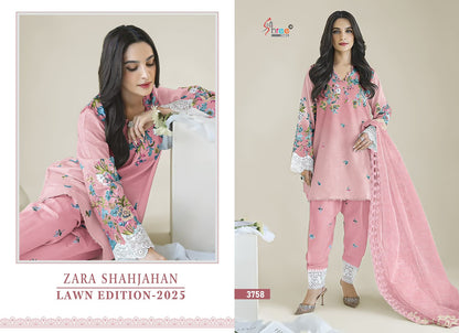 Zara Shahjahan Lawn Edition 2025 Shree Fabs Cotton Pakistani Patch Work Suits Supplier Gujarat