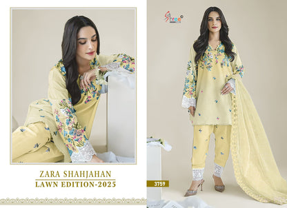 Zara Shahjahan Lawn Edition 2025 Shree Fabs Cotton Pakistani Patch Work Suits Supplier Gujarat