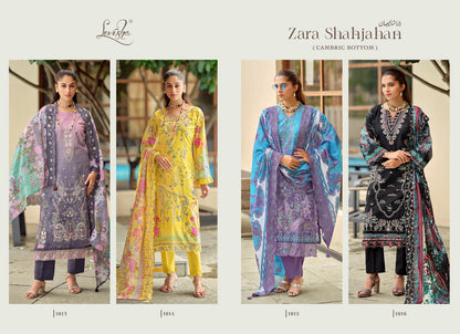 Zara Shahjahan Levisha Lawn Cotton Karachi Salwar Suits Supplier Ahmedabad