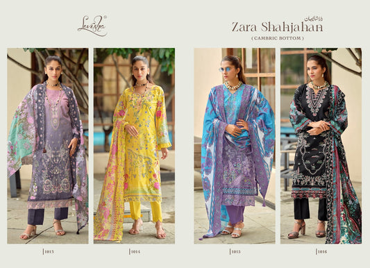 Zara Shahjahan Levisha Lawn Cotton Karachi Salwar Suits Supplier Ahmedabad