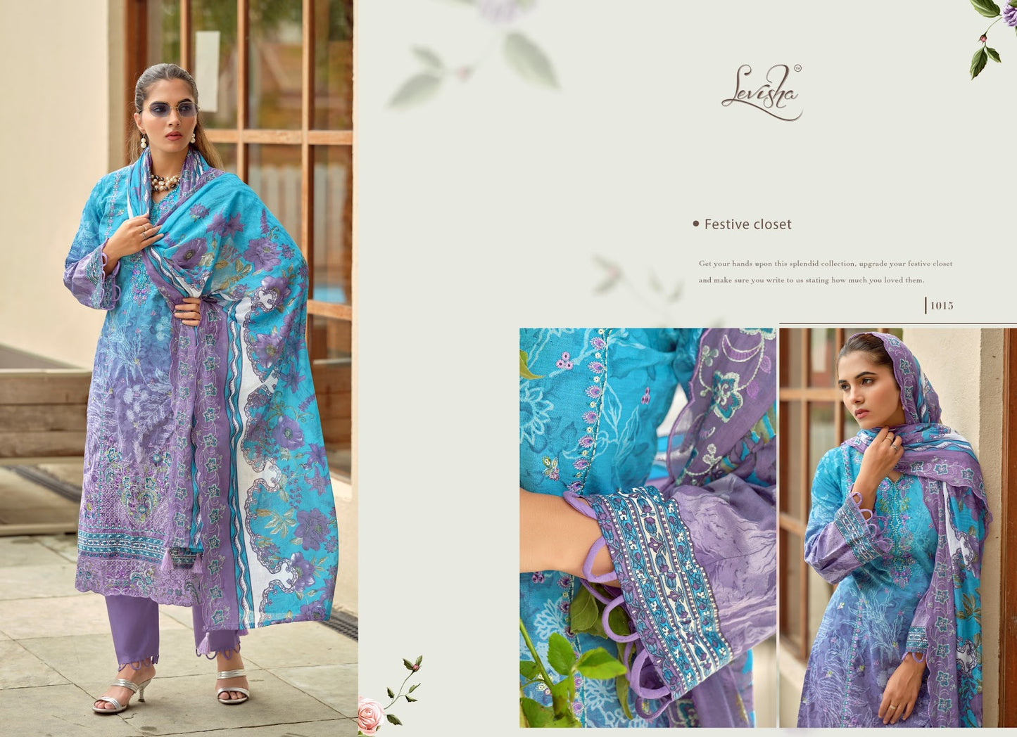 Zara Shahjahan Levisha Lawn Cotton Karachi Salwar Suits Supplier Ahmedabad