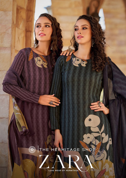 Zara The Hermitage Shop Jam Satin Karachi Salwar Suits Wholesaler Gujarat