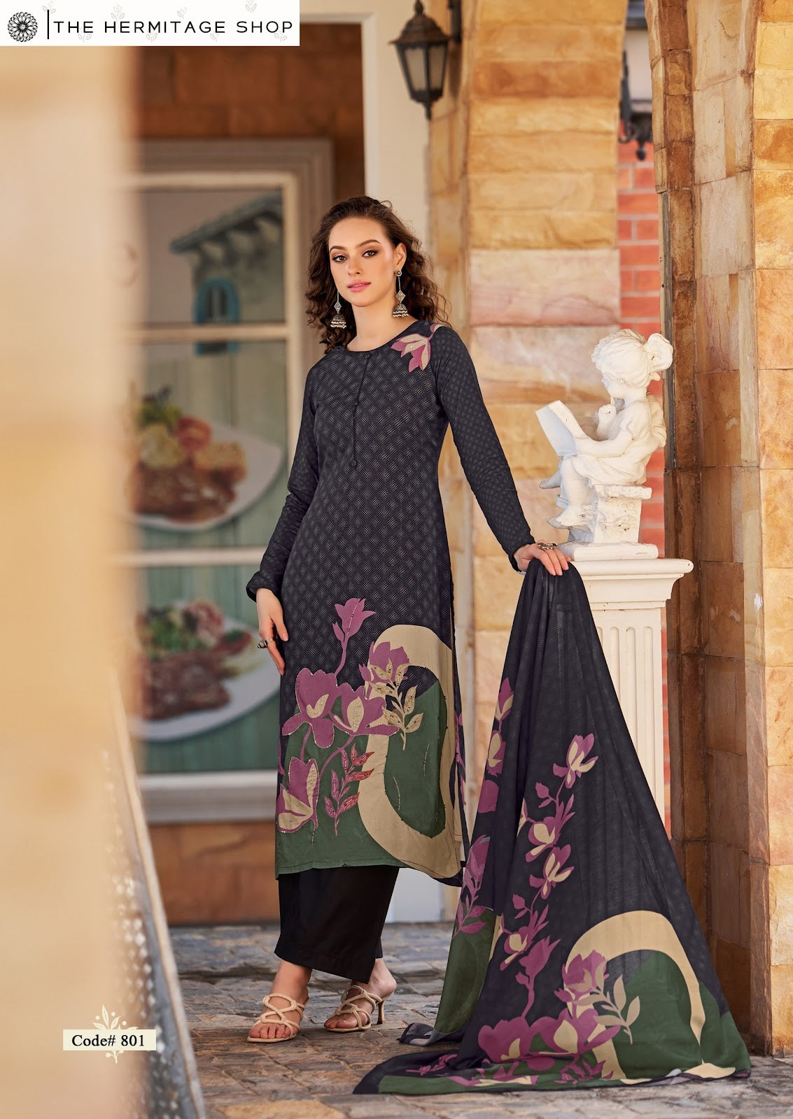 Zara The Hermitage Shop Jam Satin Karachi Salwar Suits Wholesaler Gujarat