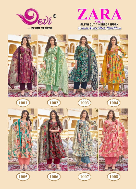 Zara Vol 1 Devi Muslin Readymade Pant Style Suits