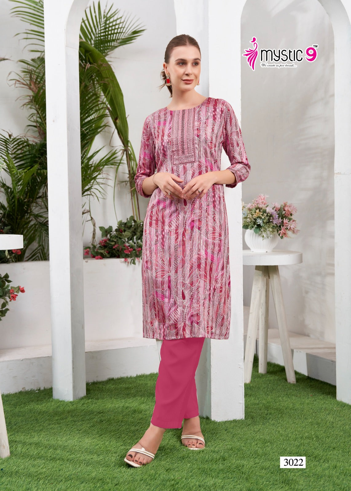 Zara Vol 1 Mystic 9 Reyon Knee Length Kurtis Exporter Ahmedabad