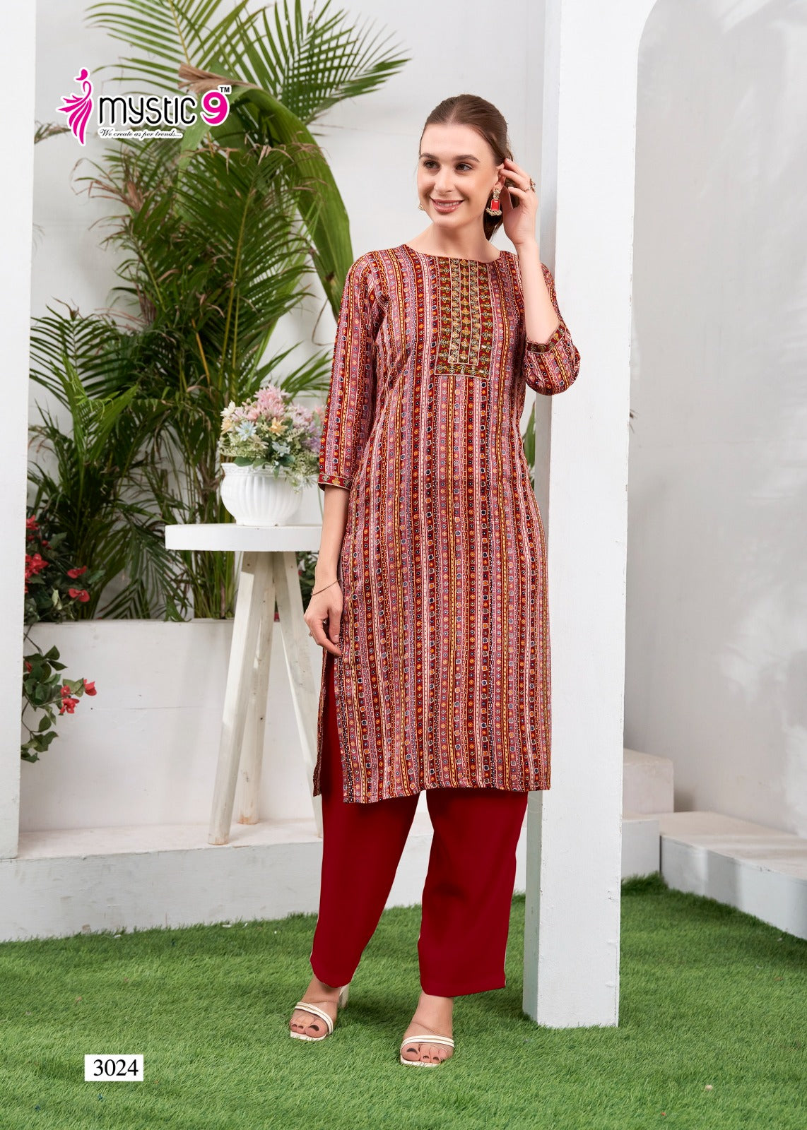 Zara Vol 1 Mystic 9 Reyon Knee Length Kurtis Exporter Ahmedabad
