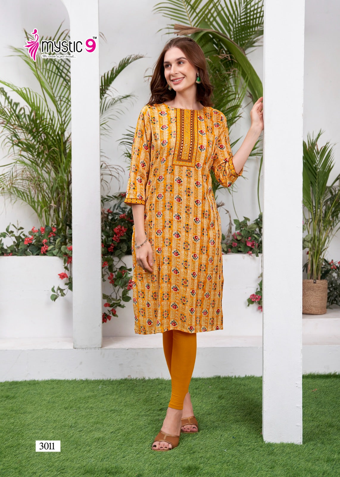 Zara Vol 1 Mystic 9 Reyon Knee Length Kurtis Exporter Ahmedabad