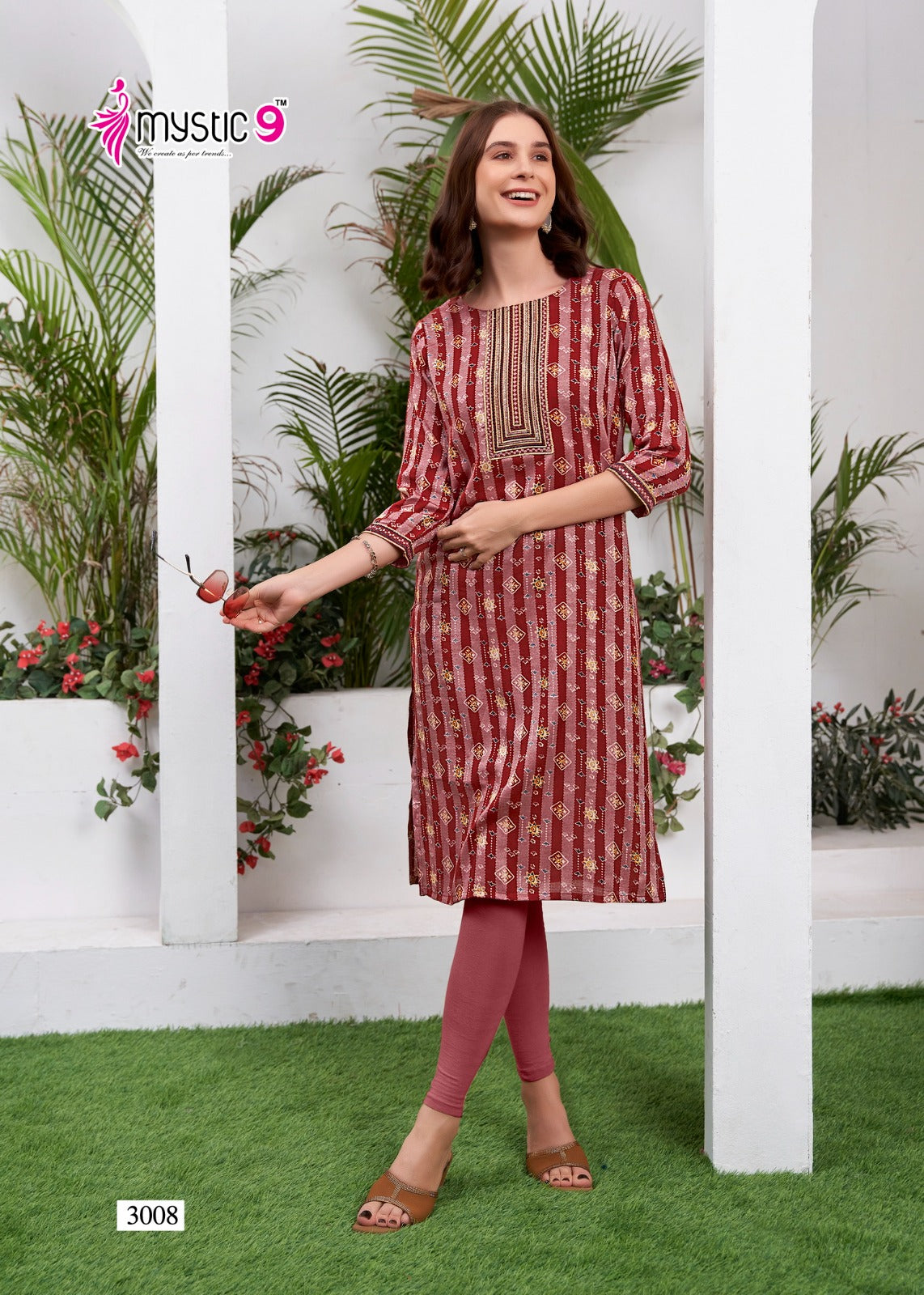Zara Vol 1 Mystic 9 Reyon Knee Length Kurtis Exporter Ahmedabad
