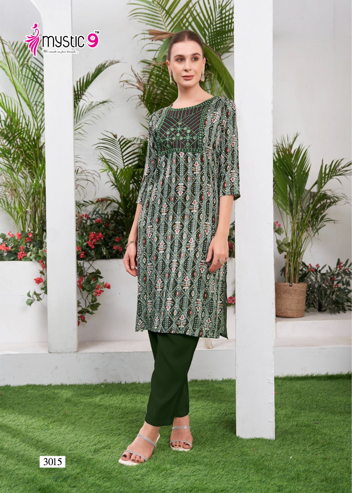 Zara Vol 1 Mystic 9 Reyon Knee Length Kurtis Exporter Ahmedabad