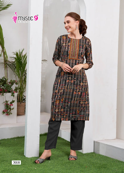 Zara Vol 1 Mystic 9 Reyon Knee Length Kurtis Exporter Ahmedabad