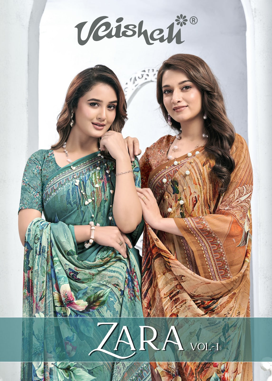 Zara Vol 1 Vaishali Fashions Pure Crape Sarees Wholesaler Ahmedabad