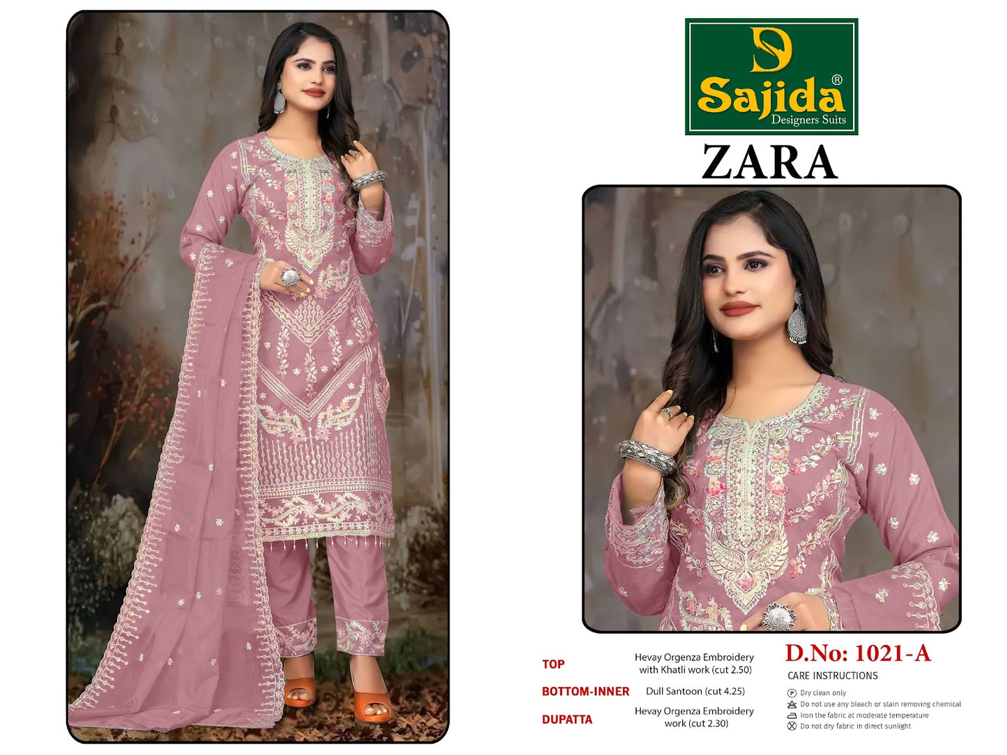 Zara Vol 2 Sajida Organza Pakistani Salwar Suits Manufacturer