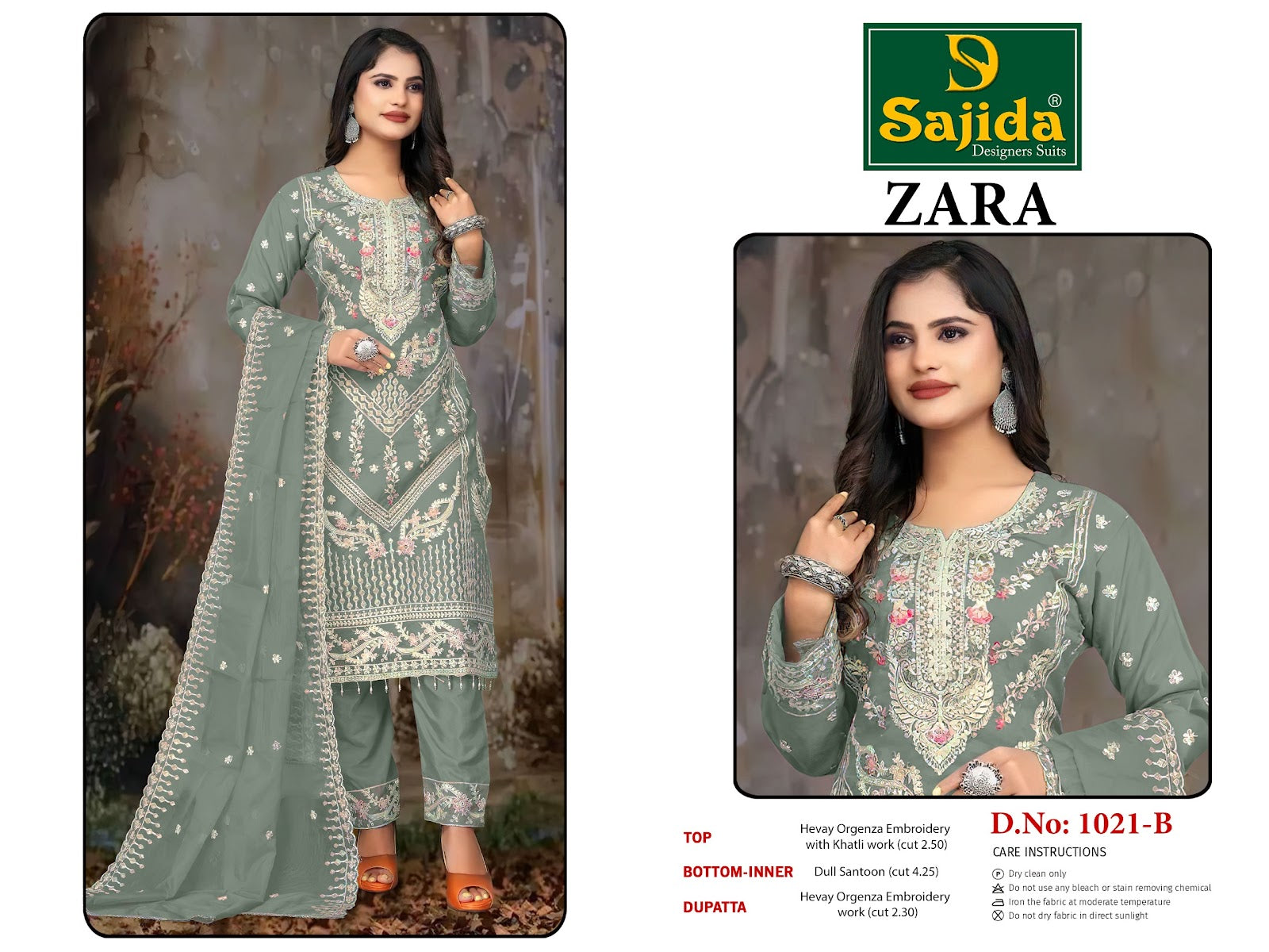 Zara Vol 2 Sajida Organza Pakistani Salwar Suits Manufacturer