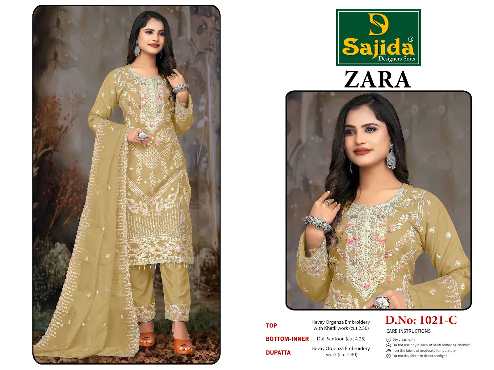 Zara Vol 2 Sajida Organza Pakistani Salwar Suits Manufacturer