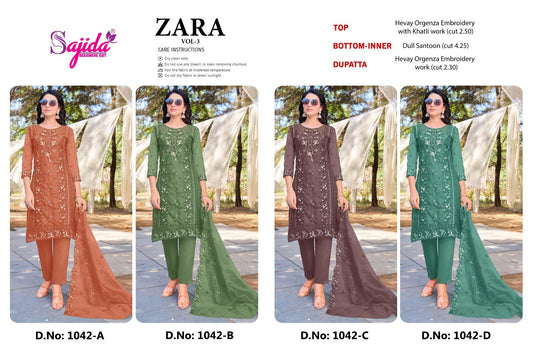Zara Vol 3 Sajida Pakistani Salwar Suits Supplier