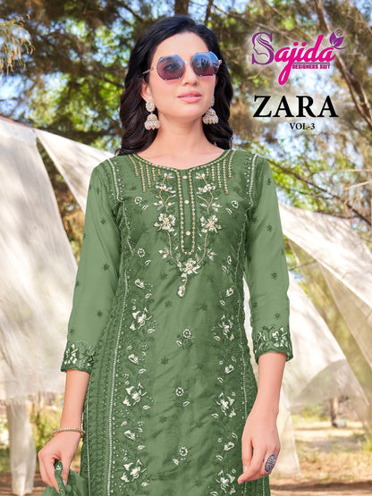 Zara Vol 3 Sajida Pakistani Salwar Suits Supplier