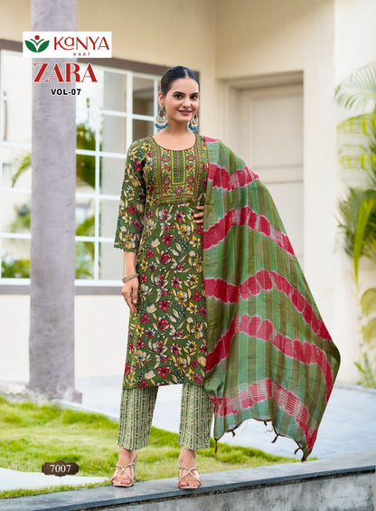 Zara Vol 7 Kanya Kart Rayon Readymade Pant Style Suits Wholesaler Gujarat