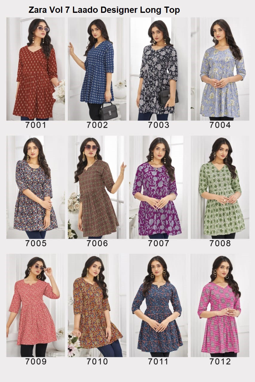 Zara Vol 7 Laado Cotton Designer Long Top Wholesale