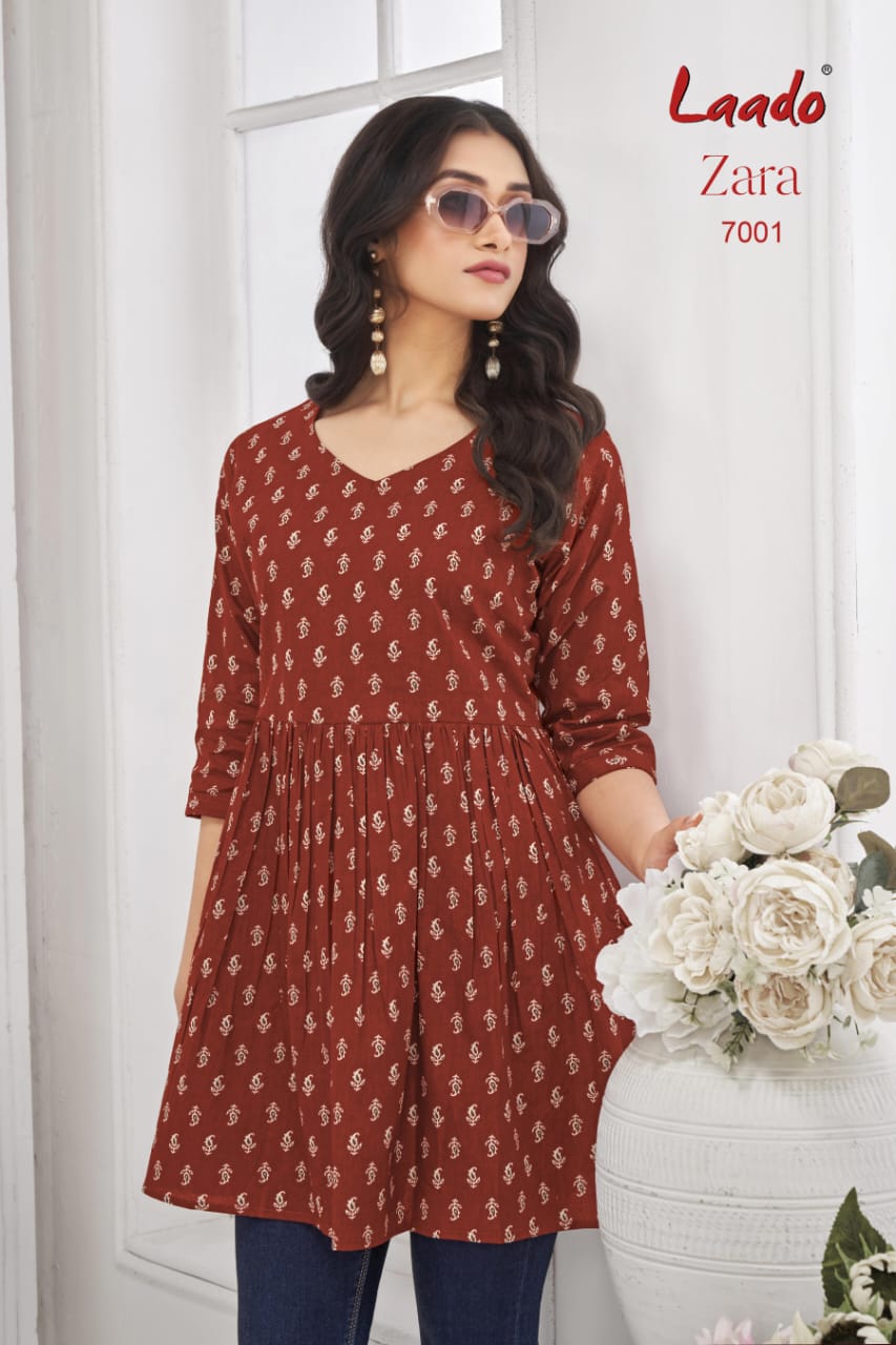 Zara Vol 7 Laado Cotton Designer Long Top Wholesale