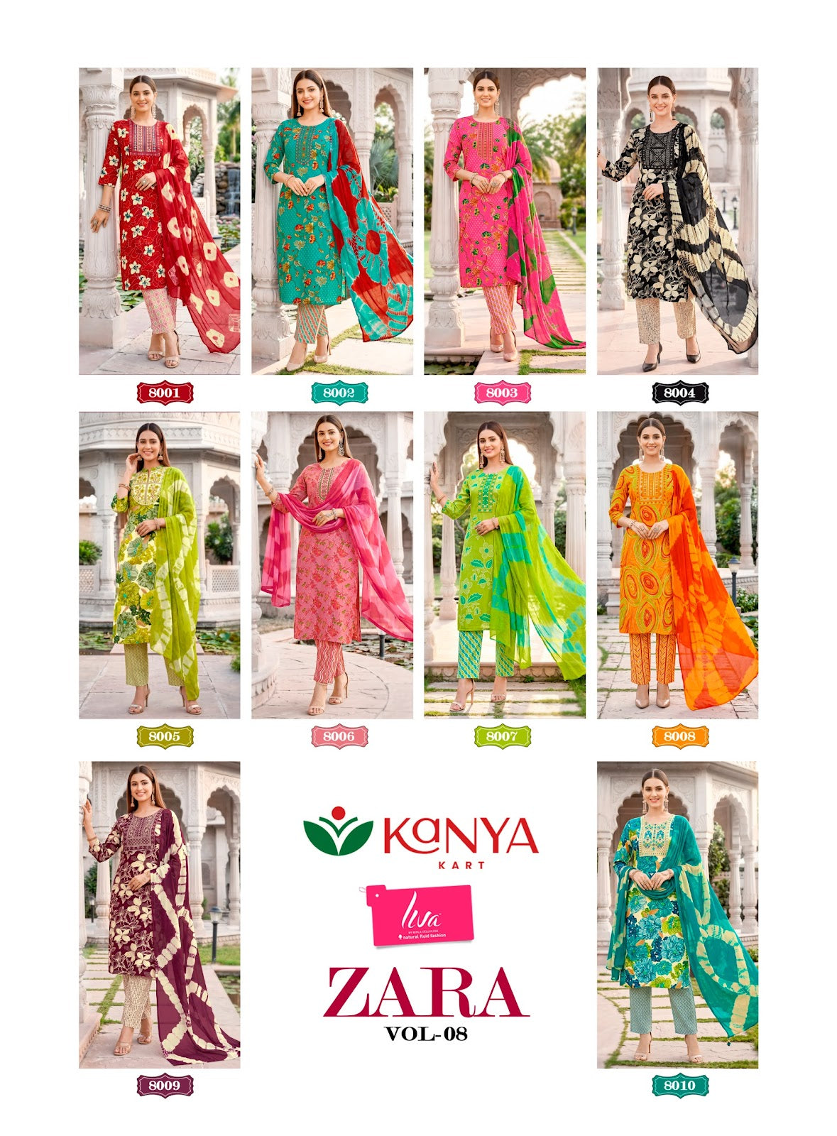 Zara Vol 8 Kanya Kart Rayon Readymade Pant Style Suits Wholesale Price