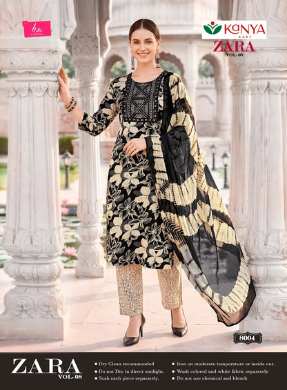 Zara Vol 8 Kanya Kart Rayon Readymade Pant Style Suits Wholesale Price