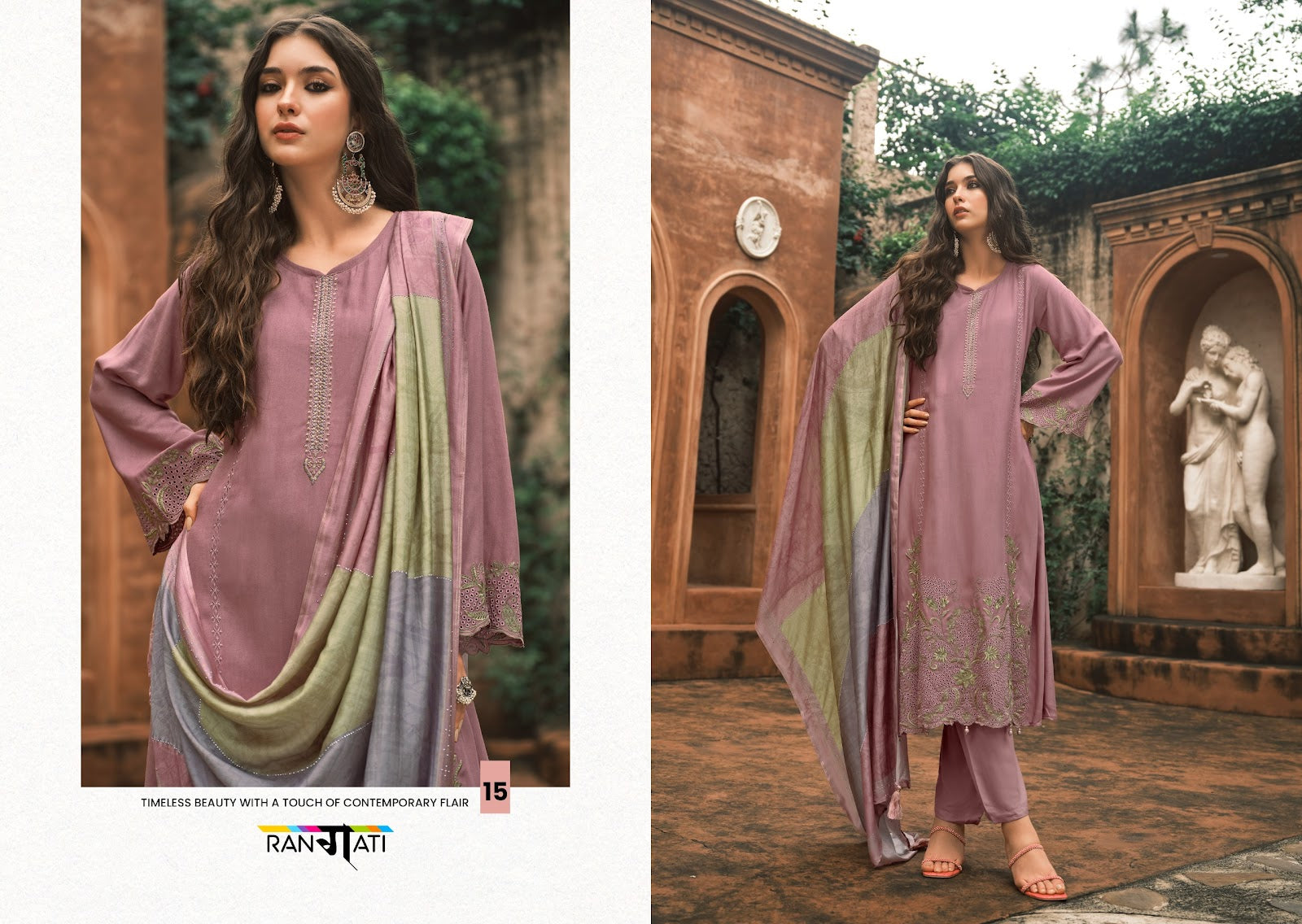 Zara Vol 9 Rangati Prints Pashmina Suits Wholesaler India