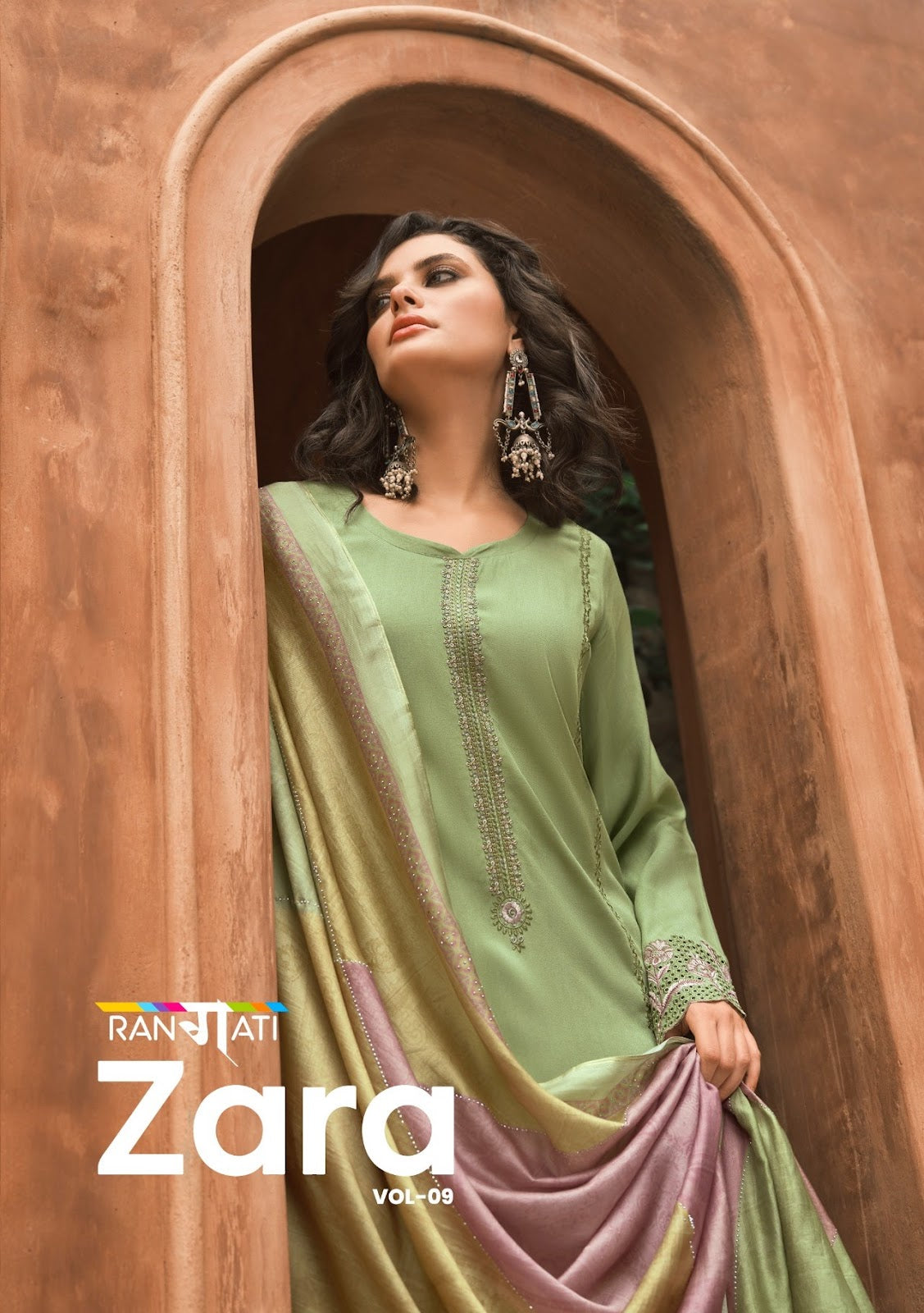 Zara Vol 9 Rangati Prints Pashmina Suits Wholesaler India