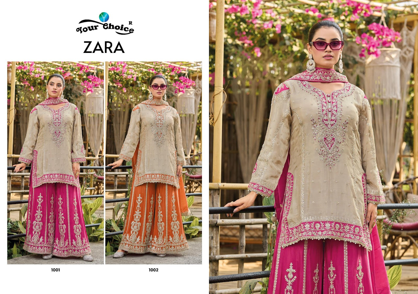 Zara Your Choice Chinnon Pakistani Readymade Suits Exporter Ahmedabad