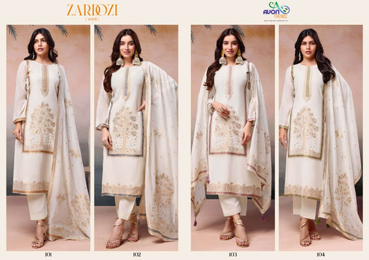 Zardozi Avon Trendz Mul Mul Pant Style Suits Exporter India