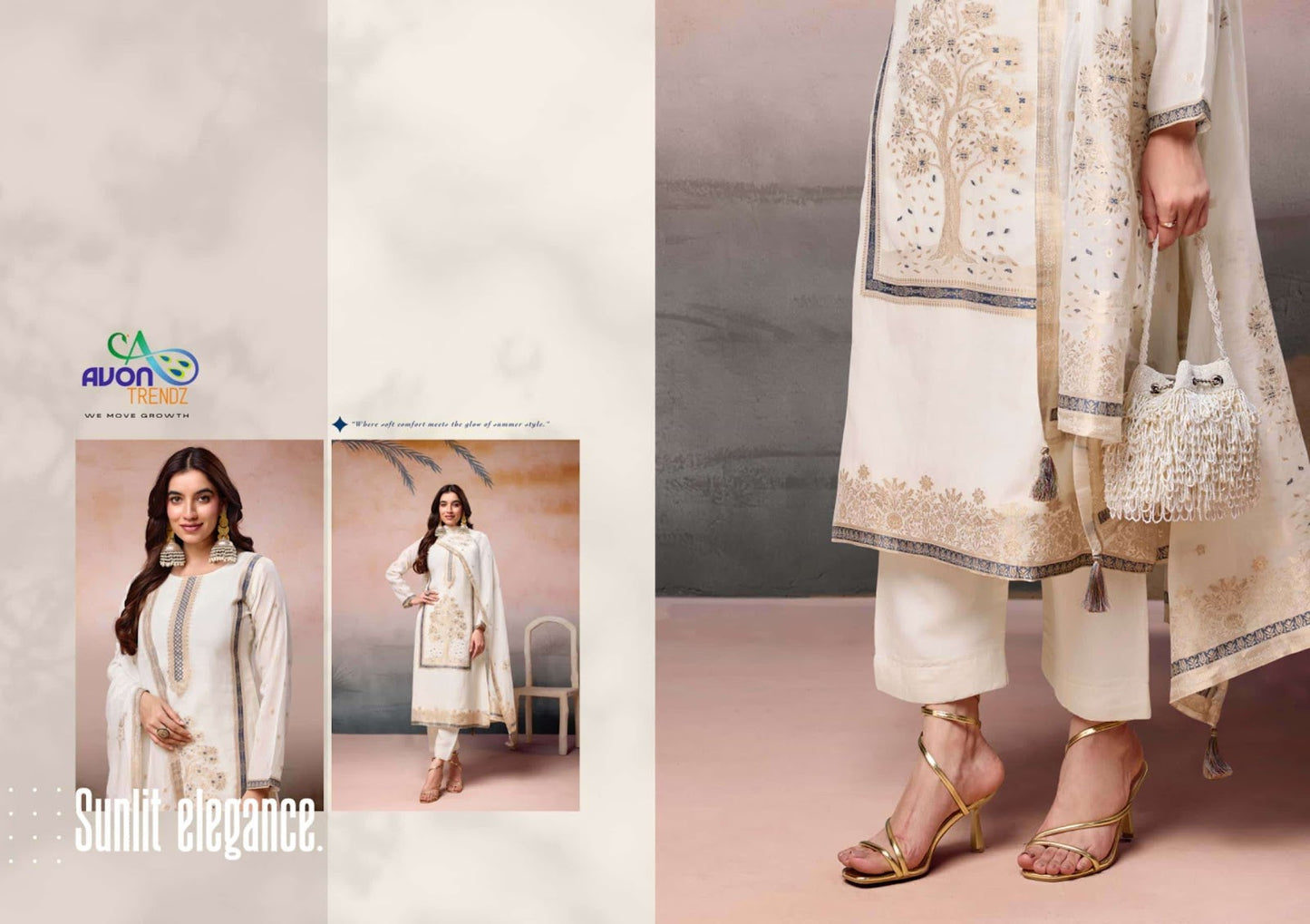 Zardozi Avon Trendz Mul Mul Pant Style Suits Exporter India