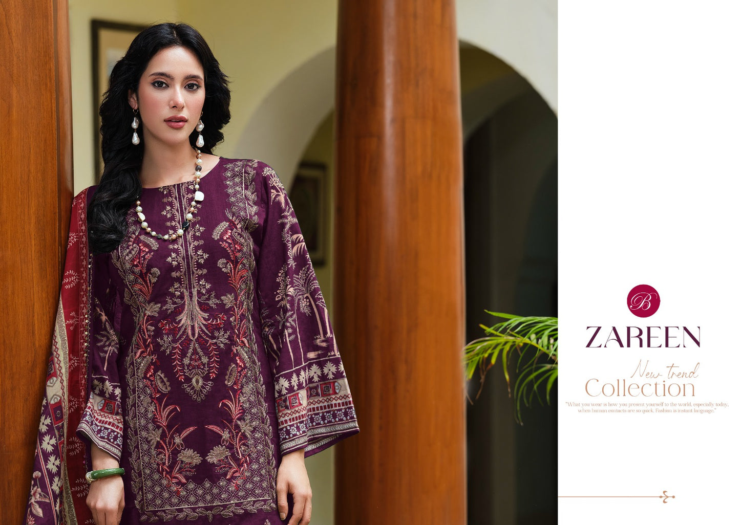 Zareen Belliza Designer Studio Cotton Karachi Readymade Suits Supplier Ahmedabad