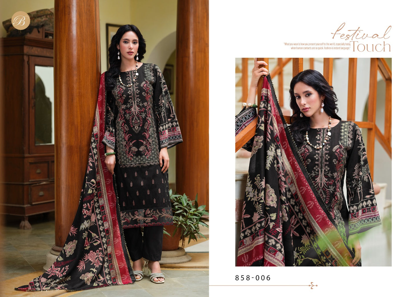 Zareen Belliza Designer Studio Cotton Karachi Salwar Suits Manufacturer Gujarat