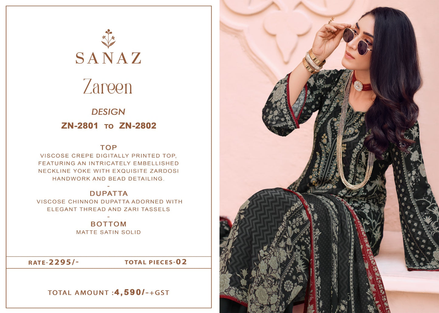 Zareen Sanaz Viscose Pakistani Salwar Suits Manufacturer India