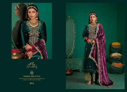Zareen Shiddat Viscose Velvet Suits Manufacturer Gujarat