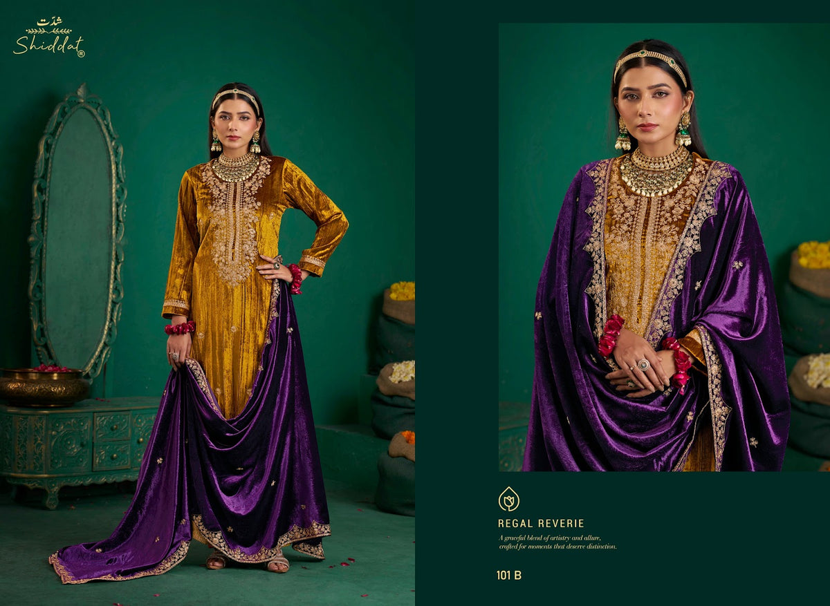 Zareen Shiddat Viscose Velvet Suits Manufacturer Gujarat
