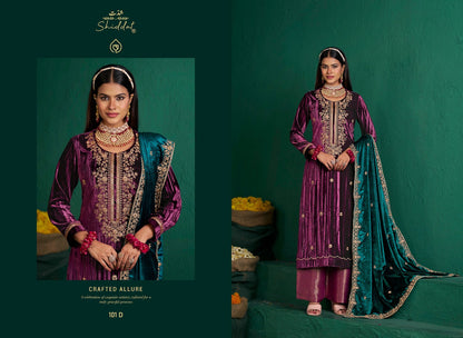 Zareen Shiddat Viscose Velvet Suits Manufacturer Gujarat