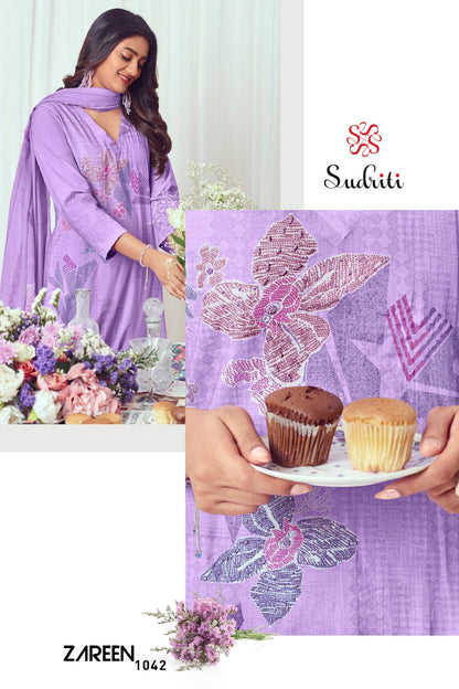 Zareen Sudriti Sahiba Pure Cotton Pant Style Suits Wholesaler India