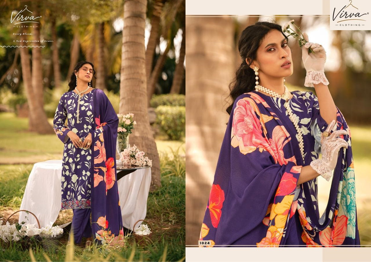 Zareen Virva Viscose Pashmina Suits Supplier