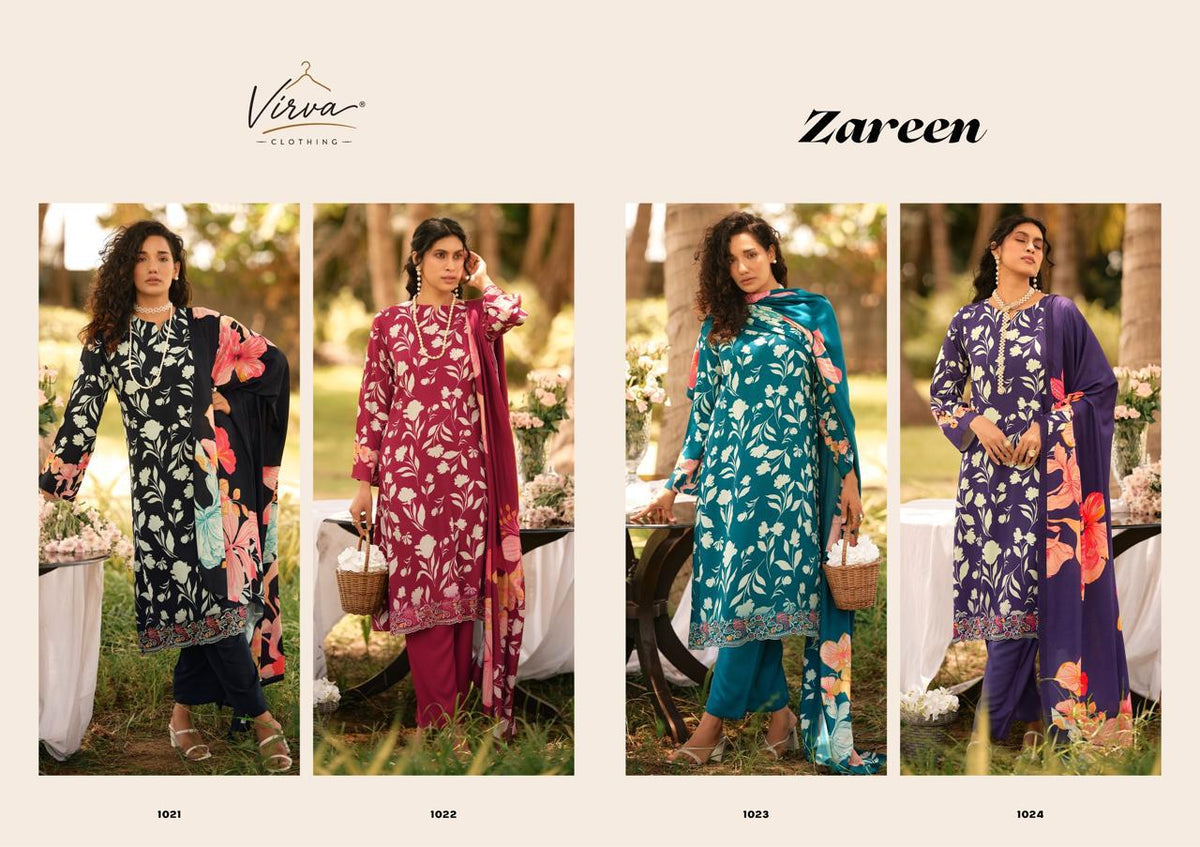 Zareen Virva Viscose Pashmina Suits Supplier