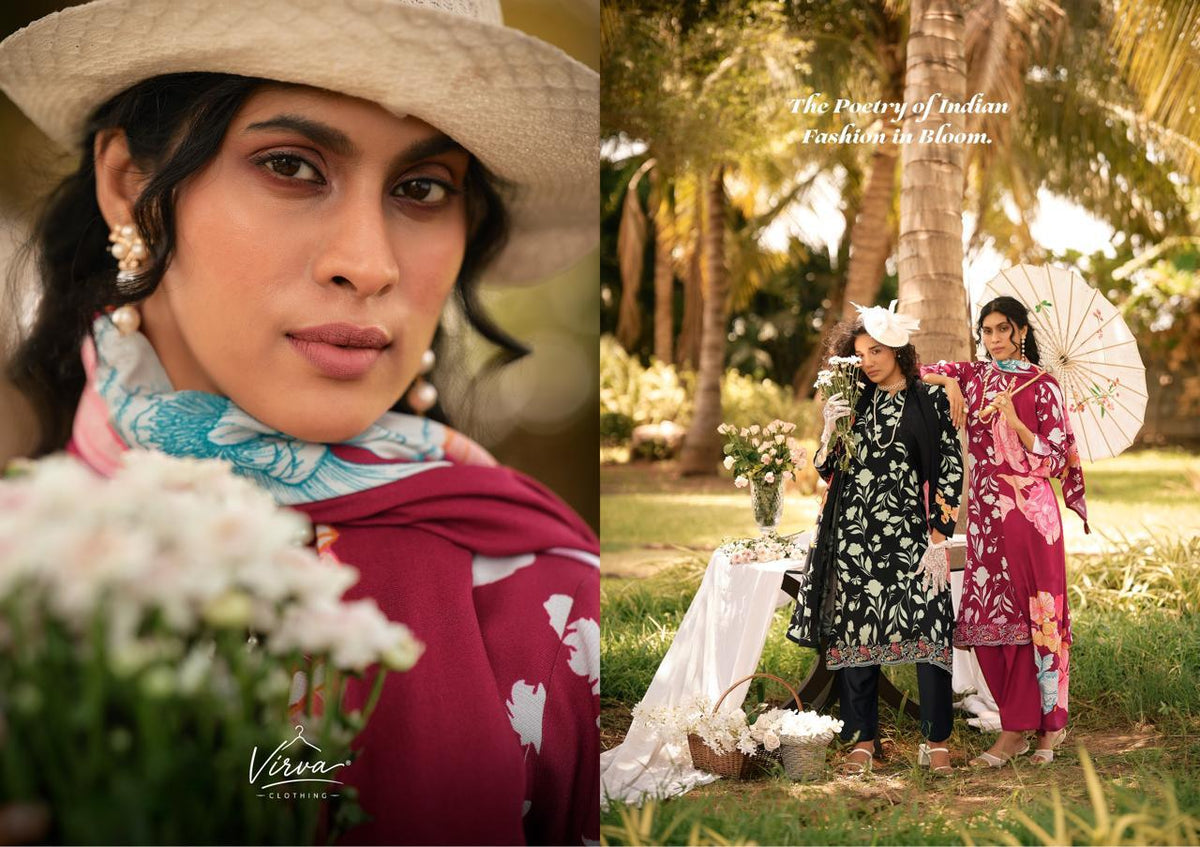 Zareen Virva Viscose Pashmina Suits Supplier