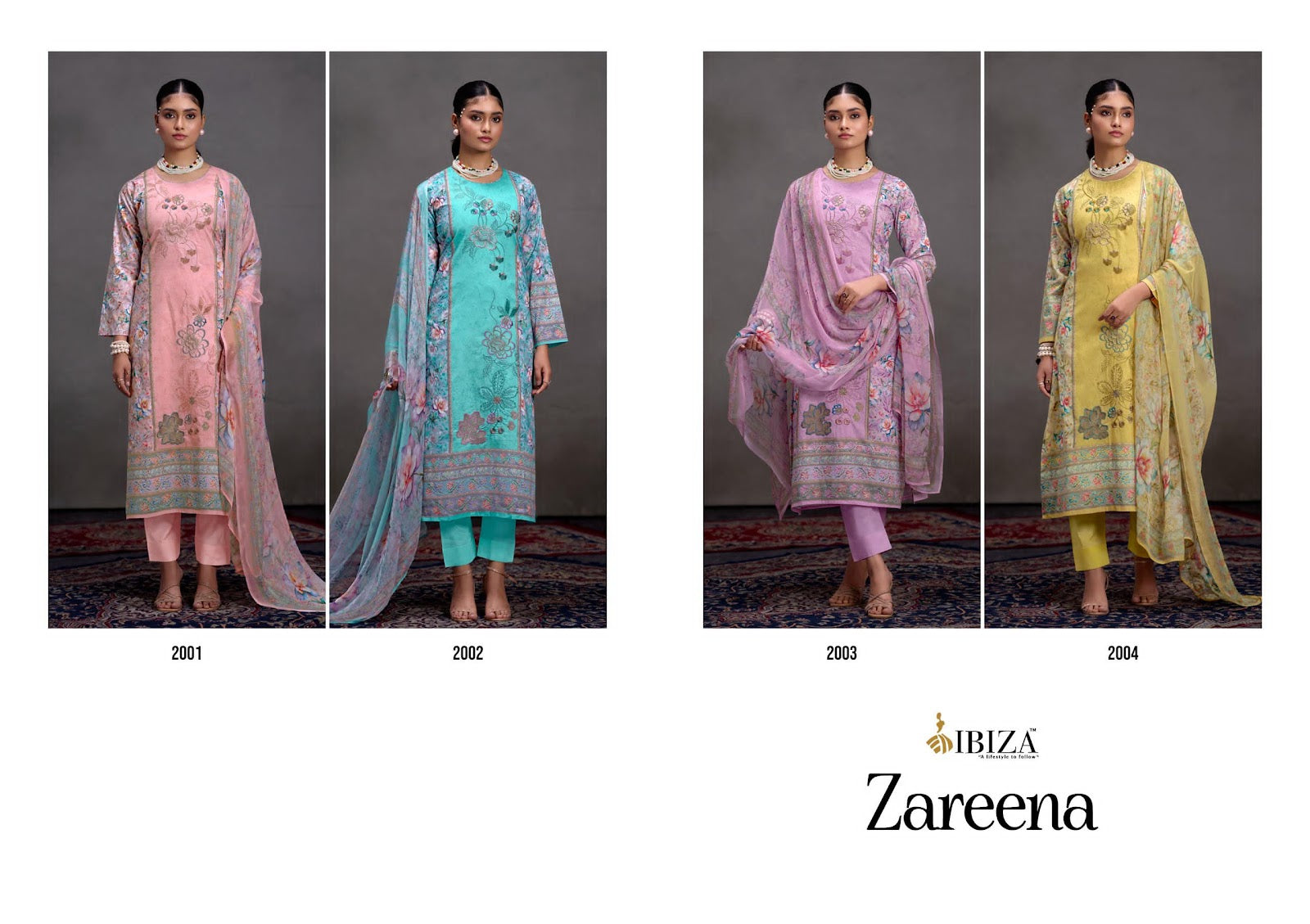 Zareena Ibiza Ruby Pant Style Suits Manufacturer Gujarat